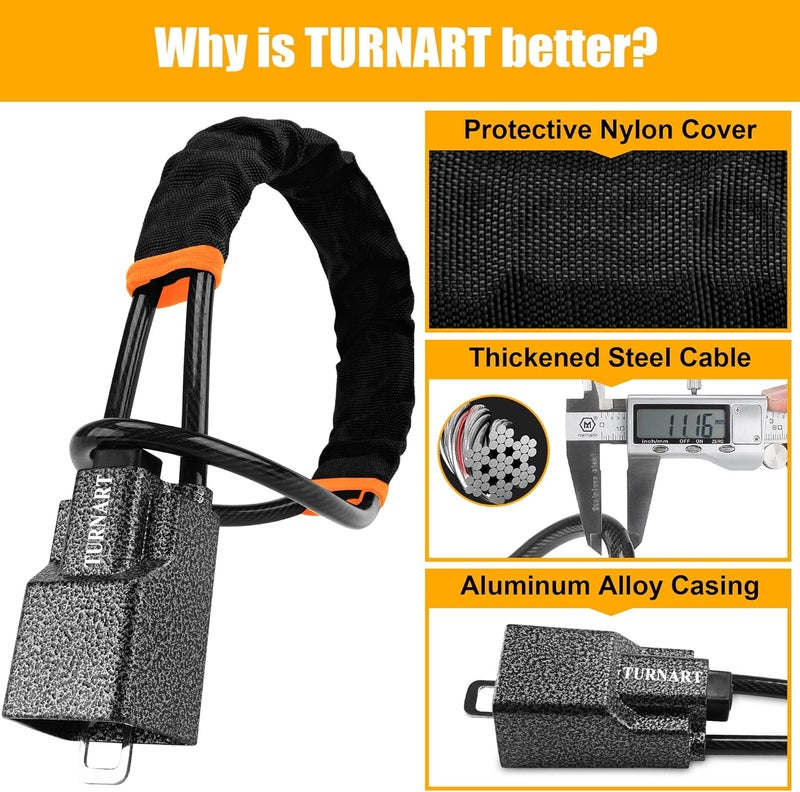 Turnart Steering Wheel Lock - Universal Fit Anti-Theft Immobiliser for Cars, Trucks, SUVs, and Vans with 3 Keys - Image 4
