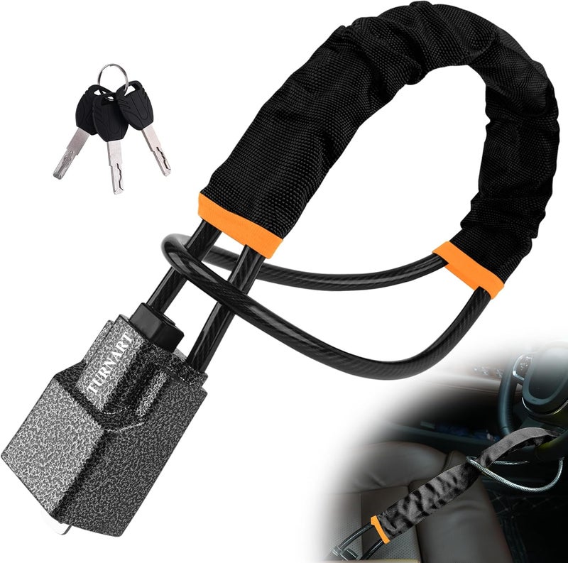 Turnart Steering Wheel Lock - Universal Fit Anti-Theft Immobiliser for Cars, Trucks, SUVs, and Vans with 3 Keys - Image 1