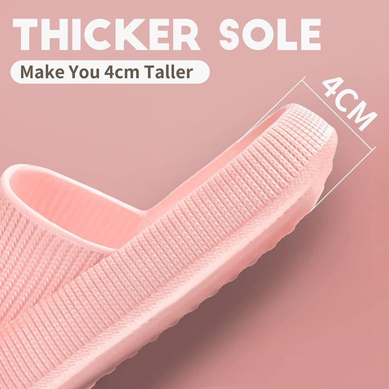 Non-Slip Thick Cloud Slides for Women and Men, Fast-Dry Pillow Slippers for Shower Home Spa Beach - Image 5