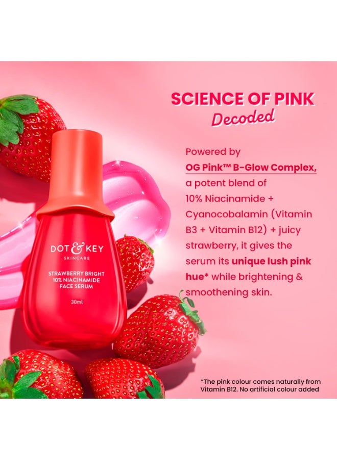 Dot & Key 10% Niacinamide + Strawberry Face Serum with Vitamin B12 & Hyaluronic Acid | Fades Dark Spots, Hyperpigmentation & Dullness | Hydrates, Smooths & Minimizes Pores | 30ml - Image 2