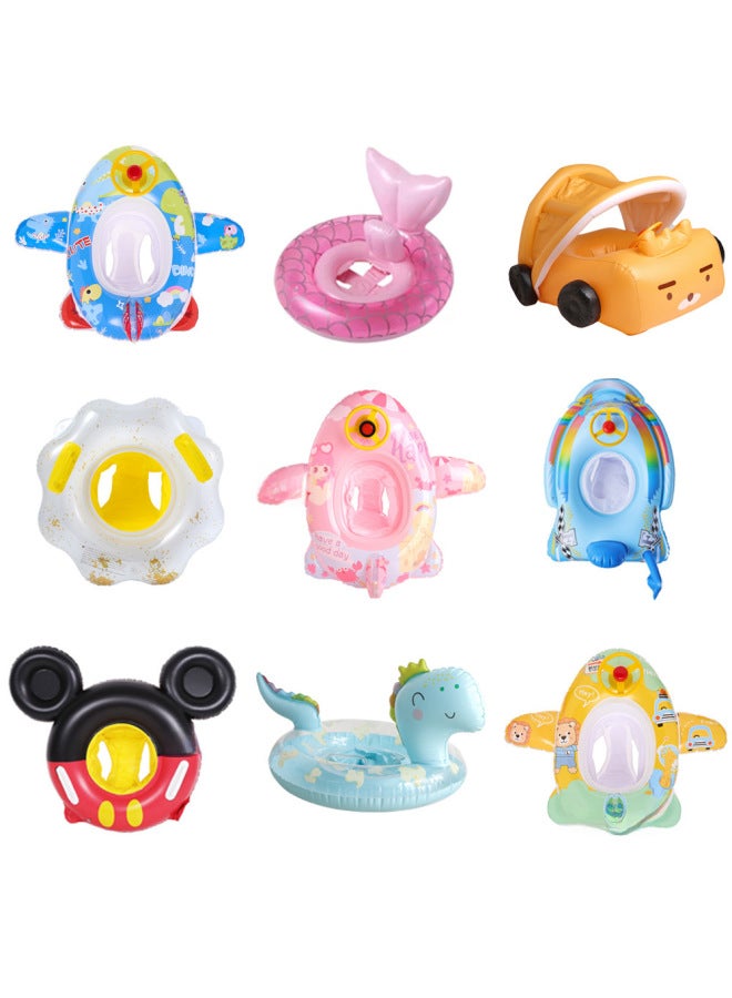 general Children's Baby Swimming Ring Seat Ring Thickened Steering Wheel Cartoon Baby Underarm Ring Seat Ring Floating Ring 0-3-6 Years Old-Inside Diameter After Inflation:Small For Apple Pants (for 1-5 Yea - Image 3