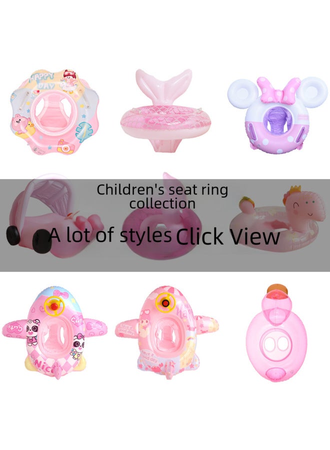 general Children's Baby Swimming Ring Seat Ring Thickened Steering Wheel Cartoon Baby Underarm Ring Seat Ring Floating Ring 0-3-6 Years Old-Inside Diameter After Inflation:Small For Apple Pants (for 1-5 Yea - Image 2