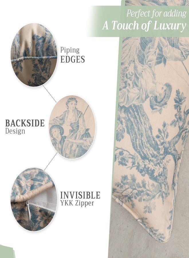 Maison d' Hermine Decorative Pillow Covers 18 x 18 Inch Square 100% Cotton Throw pillow Covers with invisible Zipper Cushion Case for Living Room Couch, Chair, Sofas, Bedroom, Home (The Miller - Blue) - Image 4