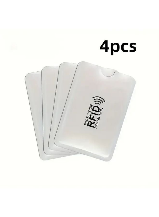 4 قطع حافظة بطاقات مانعة لـ RFID من الألومنيوم المضاد للسرقة لحجب تقنية NFC للسفر - Image 1