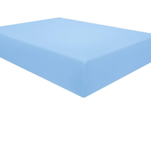 NTBAY Twin ExtraLong Fitted Sheet Only  Brushed Microfiber Deep Pocket Fitted Sheet  Soft WrinkleFree FadeResistant StainResistant Hotel Quality Fitted Bed Sheet Sky Blue