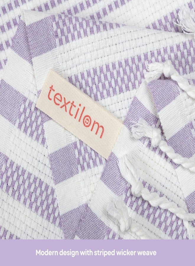 TEXTILOM Turkish Hand Towels for Bathroom Set of 2, Hotel and Spa Quality & Soft & Absorbent & Quick Dry Bathroom Hand Towels, 100% Cotton Turkish Handtowel Set, Yoga, Gym, 18 x 40 inches - Levander - Image 5