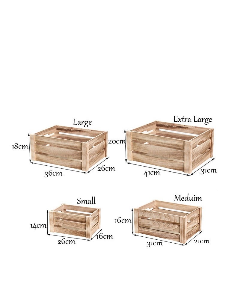 FFD Wooden Storage Box Natural Colour 4-Pieces Set - Image 2
