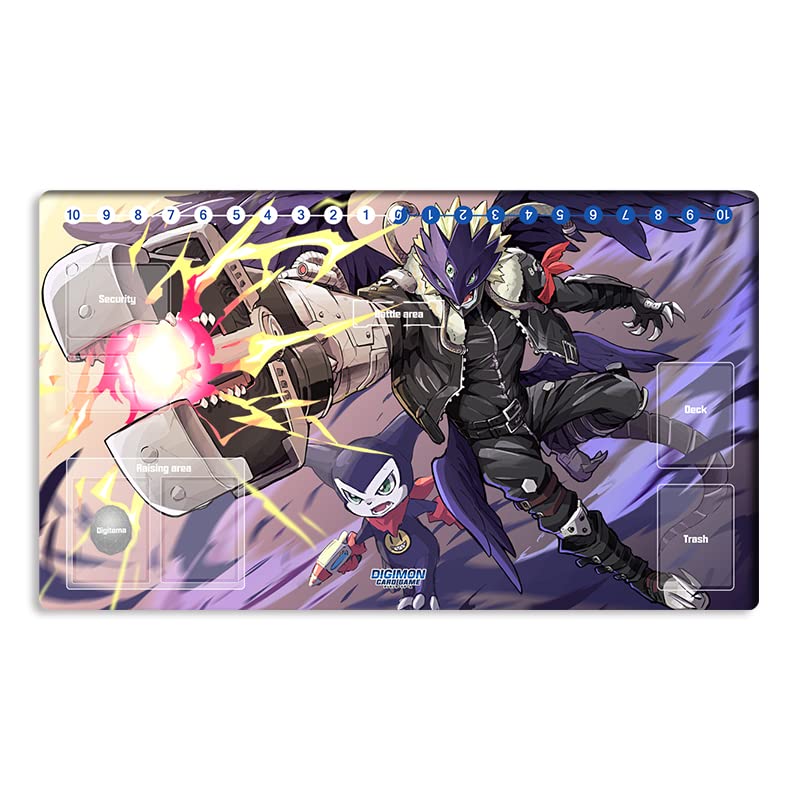 Mlikemat New Mlikemat Playmat Digimon DTCG Mat Beelzemon TCG CCG OCG Trading Card Game Mat with Zones + Free Bag (ZD002-152-SM) - Image 1