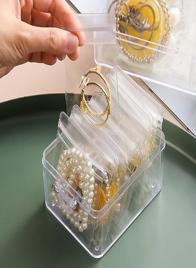 TROFFLLY jewellery Storage Transparent Pouches for Earrings Rings Bracelets Mangalsutra Clear Zipper Bags Anti Oxidizing for Storage jewellery Packing Bags Set (6 * 8 cm) (Pack of 10) - Image 2