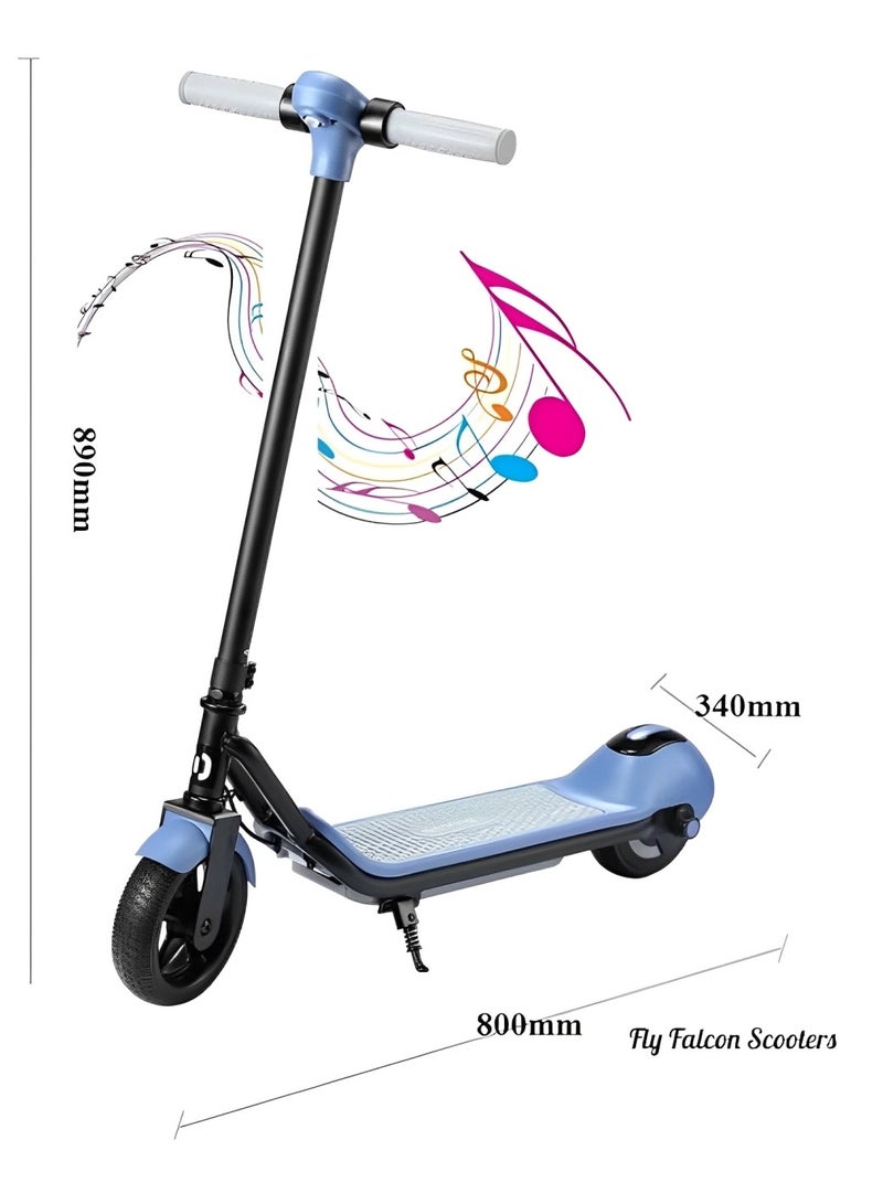 Shard Kids Electric Scooter with 24V Foldable Scooter, Headlight, Floor atmosphere Lamp, Rear Lamp belt, Bluetooth Connectivity with power, Gear, Speed Display, 110W Brushless motor, Blue  - Image 2