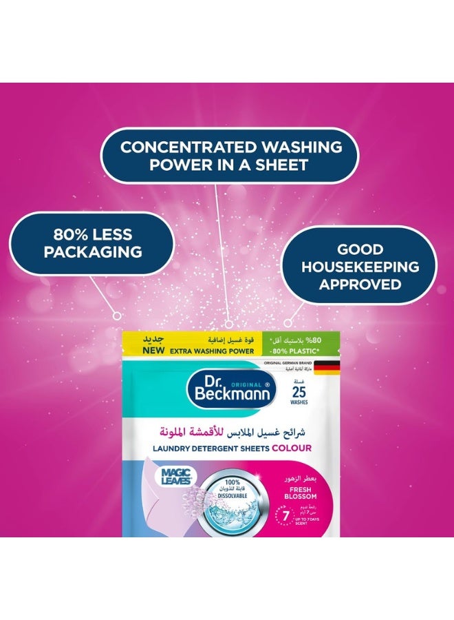 Dr. Beckmann Magic Leaves Detergent Sheets – Color (Fresh Blossom) – 25 Sheets - Image 3