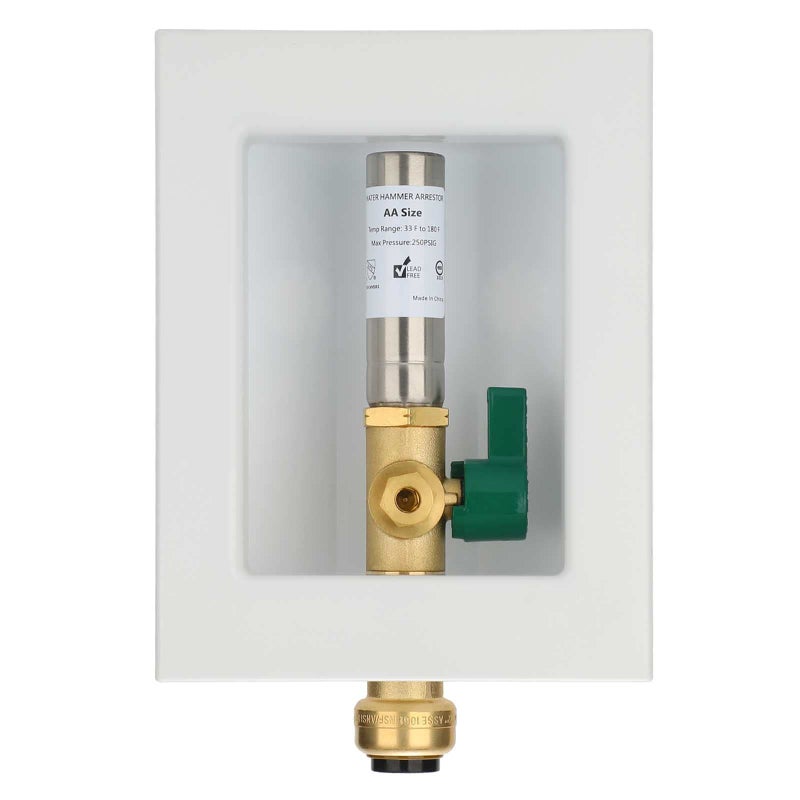 1 Pack Lidertik Ice Maker Outlet Box With Hammer Arrestor Inlet 12 inch Push to Connect x Outlet 14 inch compression Absorb Shock And Reduce Noise