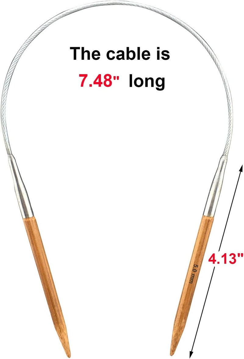 Mdoker Bamboo Circular Knitting Needle Size 8 16 Inch Circular Knitting Needles for Handmade Knitting DIY and Any Weaven Yarn Projects(US Size 8,5mm) - Image 2