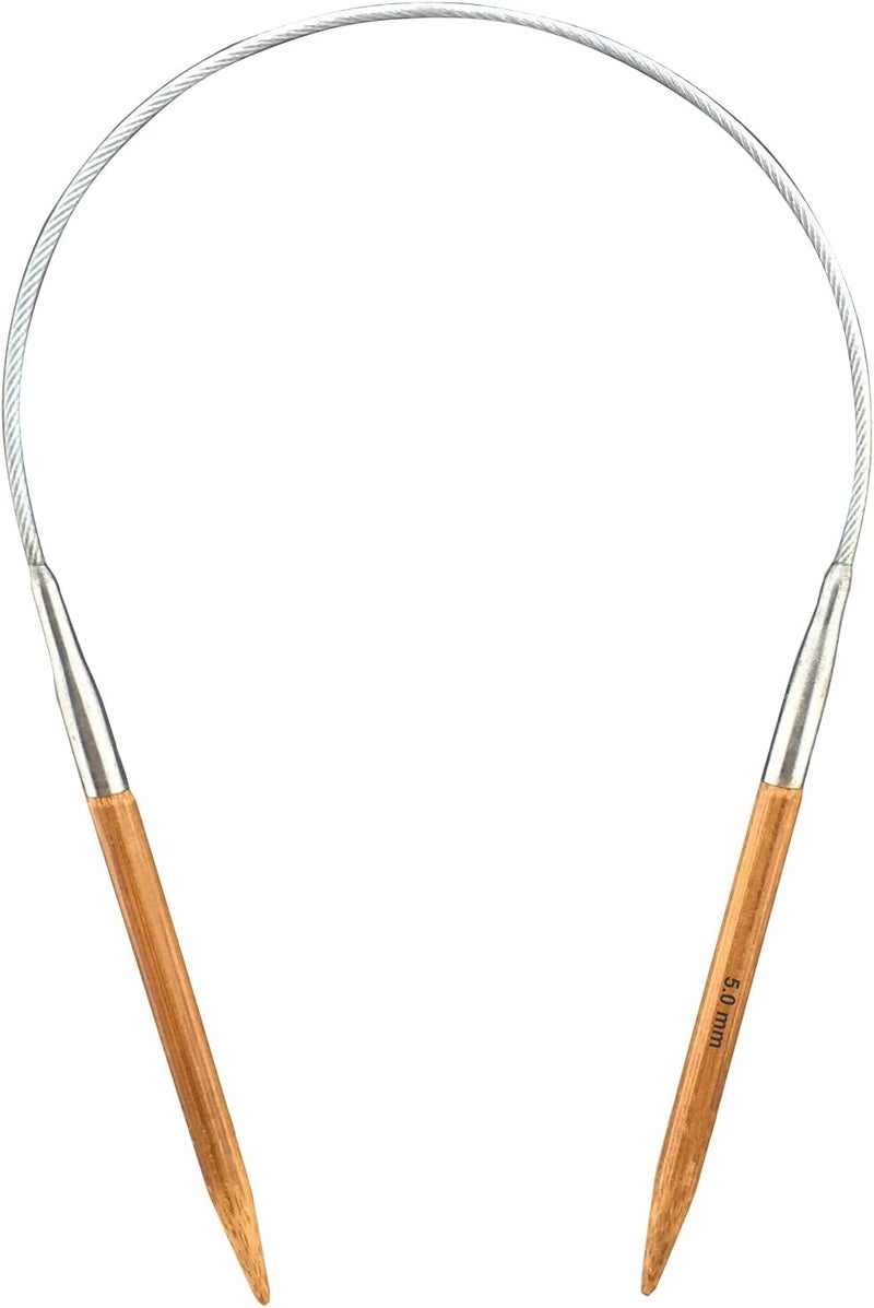 Mdoker Bamboo Circular Knitting Needle Size 8 16 Inch Circular Knitting Needles for Handmade Knitting DIY and Any Weaven Yarn Projects(US Size 8,5mm) - Image 1