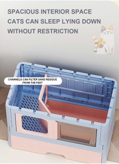 Kidle Large Foldable Litter Box with Lid Cat Litter Box Cat Litter Pan Easy to Clean Kitty Litter Box 561-P  - Image 3