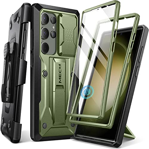 TONGATE for Samsung Galaxy S23 Ultra Case, [Built-in Slide Camera Cover & Screen Protector] [2 Front Frame] Military Grade Shockproof S23 Ultra Phone Case with Kickstand & Belt-Clip 6.8", Green - Image 1