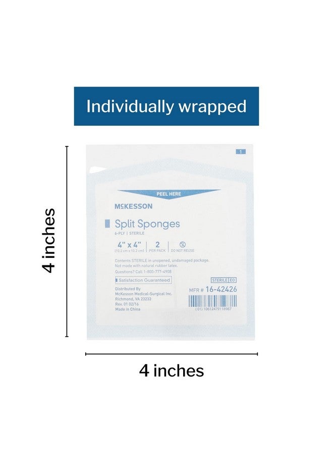 McKesson McKesson Split Sponges, 6-Ply Sterile, I.V. and Tracheostomy Dressings, Polyester/Rayon Blend, 4 in x 4 in, 2 Boxes, 25 Packs per Box, 2 per Pack, 100 Total - Image 5