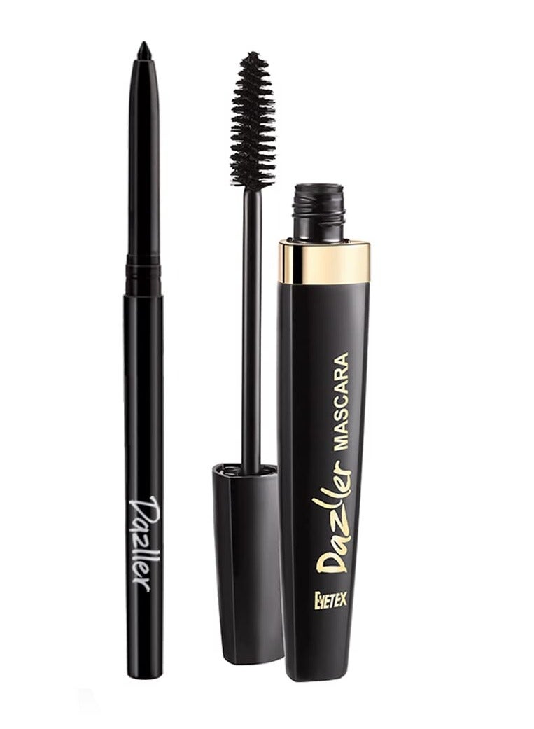 Dazller Eye Combo Mascara 12.5g Kreamy Kajal 0.35g Lightweight Smudge proof Water resistant - Image 2