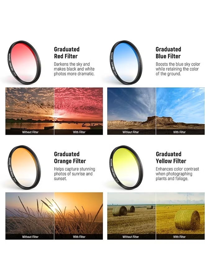 نيوير طقم فلتر ND 67 مم من NEEWER، مشبك عدسة مطور مع حامل حذاء بارد/مقبض قفل، CPL/ND32/نجمة 6 نقاط/فلتر ألوان متدرج 4 متوافق مع iPhone 16 15 Pro Max Plus 14 13 Samsung S23 S24 - Image 3