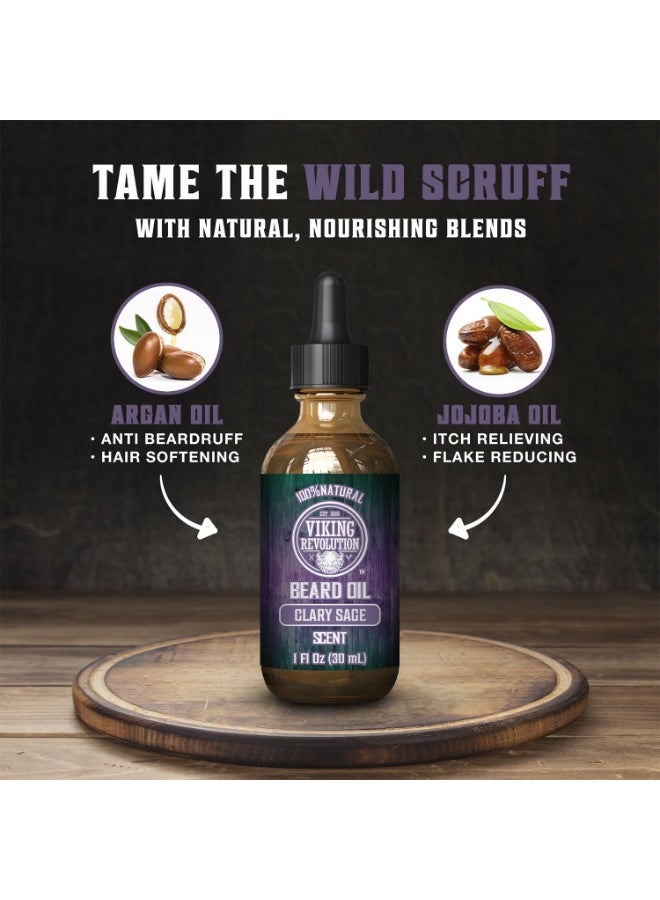 Viking Revolution زيت لحية ثورة الفايكنج مع المريمية للرجال - مزيج طبيعي مع زيوت الأركان والجو جوبا لتنعيم وتقوية وترطيب - Image 5