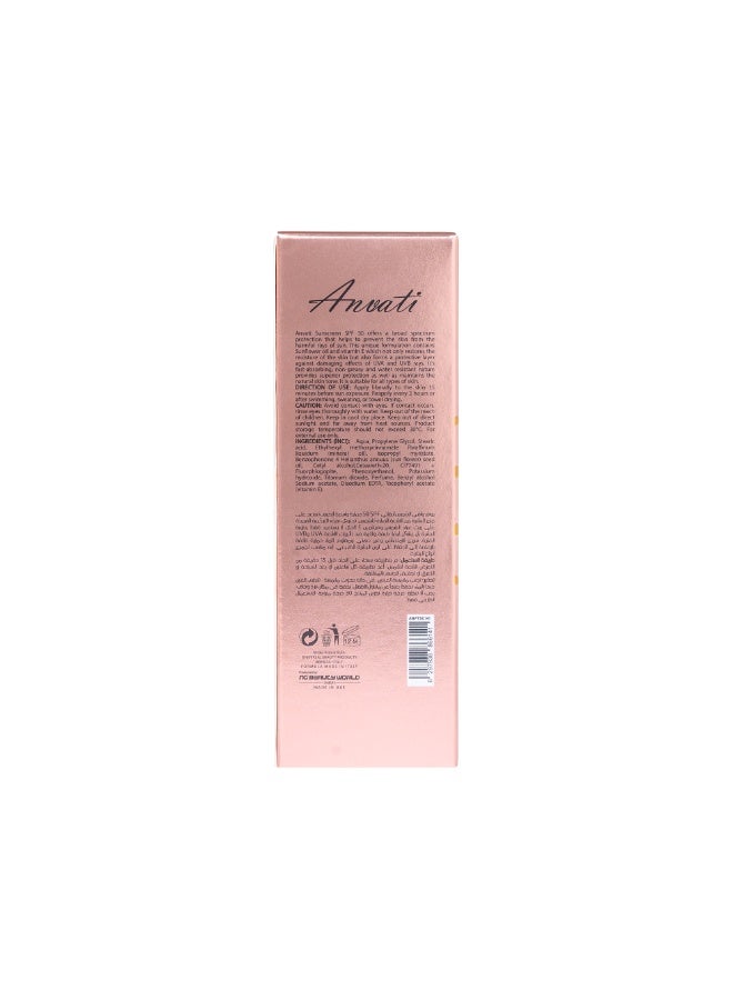 Anvati SPF 50+ Hydrating Sunblock PA++++ with Vitamin E, Broad Spectrum UVA/UVB Protection, Water Resistant, Non-Greasy Sunscreen for All Skin Types – Very High Protection, 50ml - Image 3