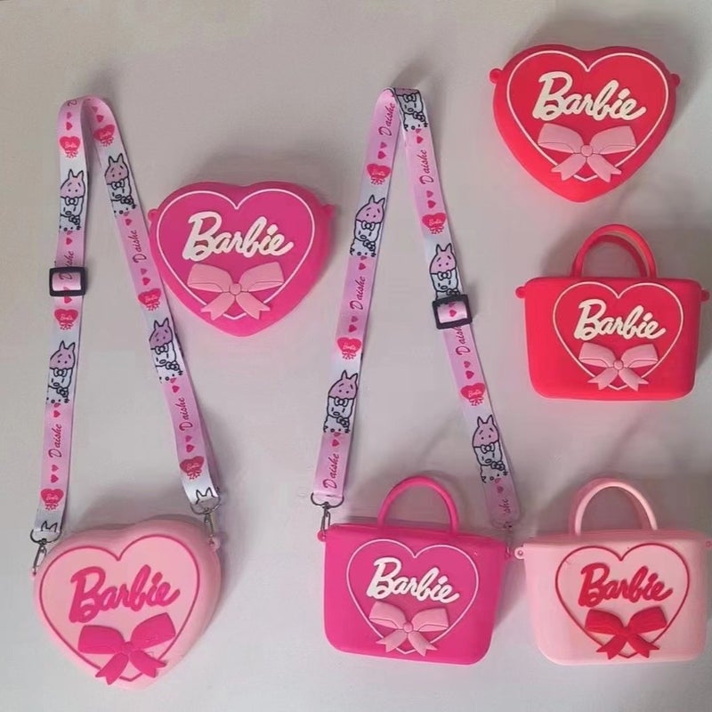 2023 New Barbie Silicone Bag Creative Cartoon Crossbody Shoulder Bag Children Coin Purse - Image 3