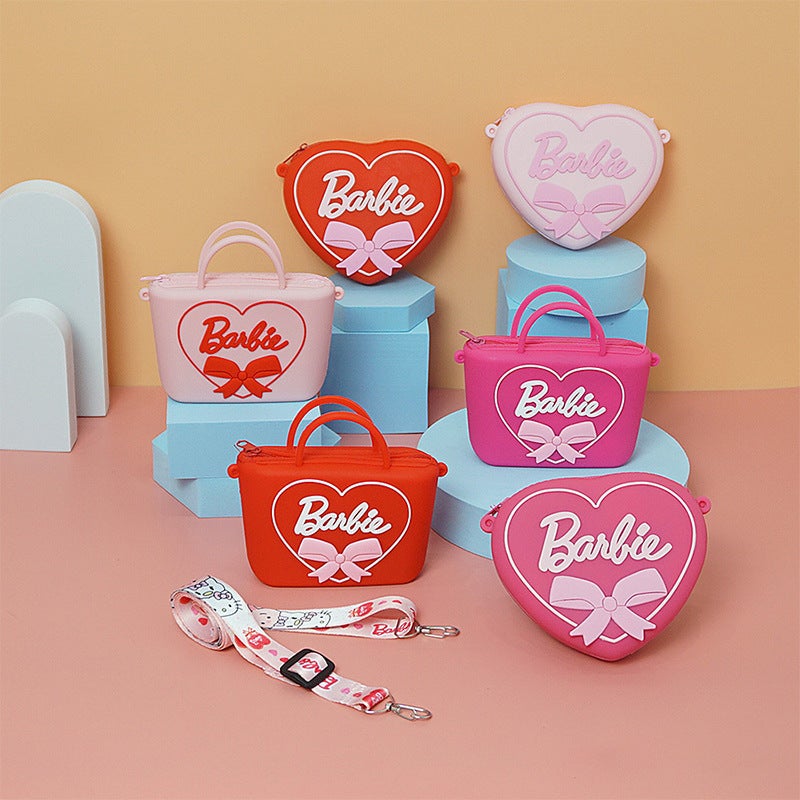 2023 New Barbie Silicone Bag Creative Cartoon Crossbody Shoulder Bag Children Coin Purse - Image 4