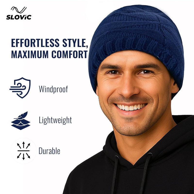 SLOVIC Winter Cap for Men & Women | Rollover Winter Wear for Men | Thermal Wear Winter Cap for Women | Breathable, Lightweight & Windproof Winter Caps for Women - Image 2