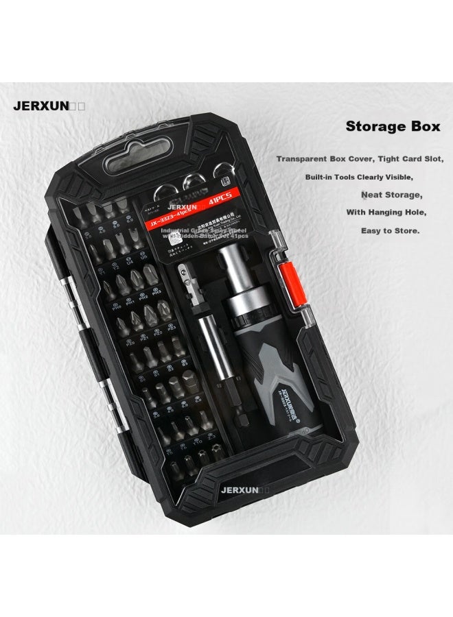 Jerxun Gear Ratchet Screwdriver Set Household Small Screwdriver Multi-function Cross Hexagon Socket Irregular Screwdriver Bit Repair Tool - Image 3