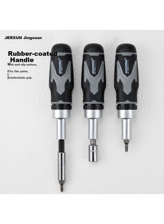 Jerxun Gear Ratchet Screwdriver Set Household Small Screwdriver Multi-function Cross Hexagon Socket Irregular Screwdriver Bit Repair Tool - Image 2