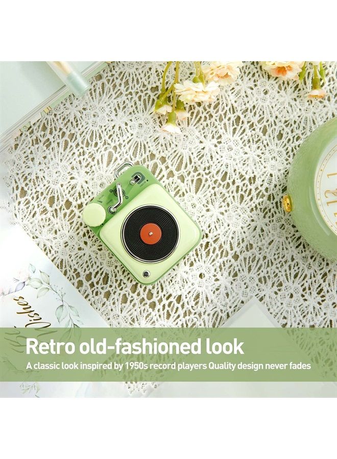 Mini Bluetooth Speaker, Button Metal 3W Portable Vintage Wireless Rechargeable High Definition Loud Volume Audio Speaker with Lanyard, Classic Retro Gift for Birthday Outdoor