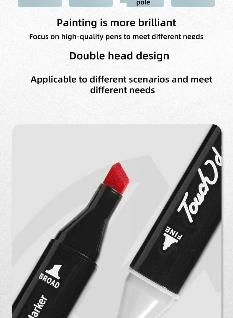 Touch 80-color double-sided marker marker set with carrying bag for adults and children artists - Image 2