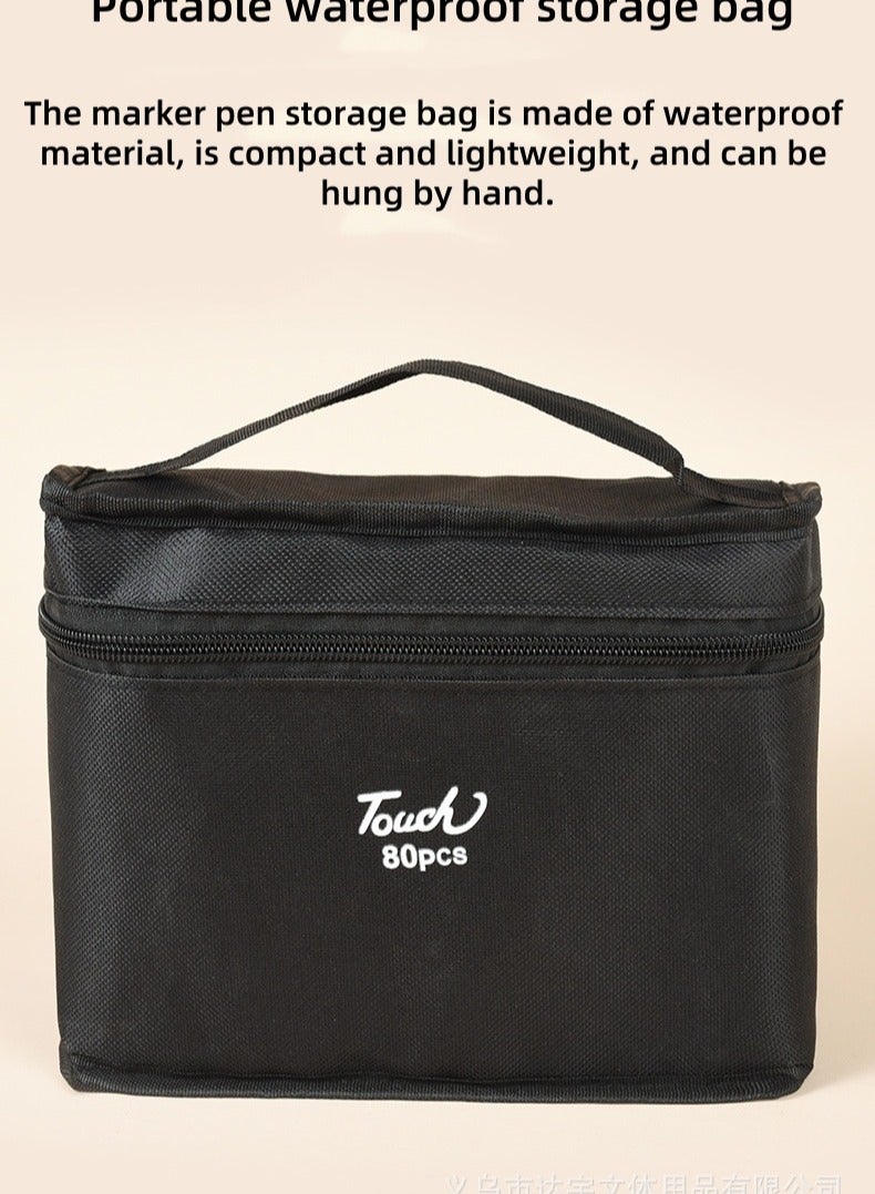 Touch 80-color double-sided marker marker set with carrying bag for adults and children artists - Image 5