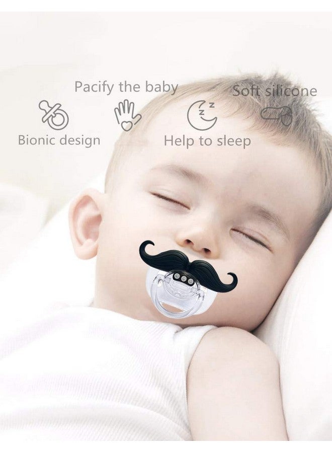 Cluckyu Baby Funny Pacifier Cute Kissable Mustache Pacifier for Babies and Toddlers Unisex - 0-6 Months Baby Orthodontic Mustache Pacifier BPA Free -Pack of 2 Black - Image 2