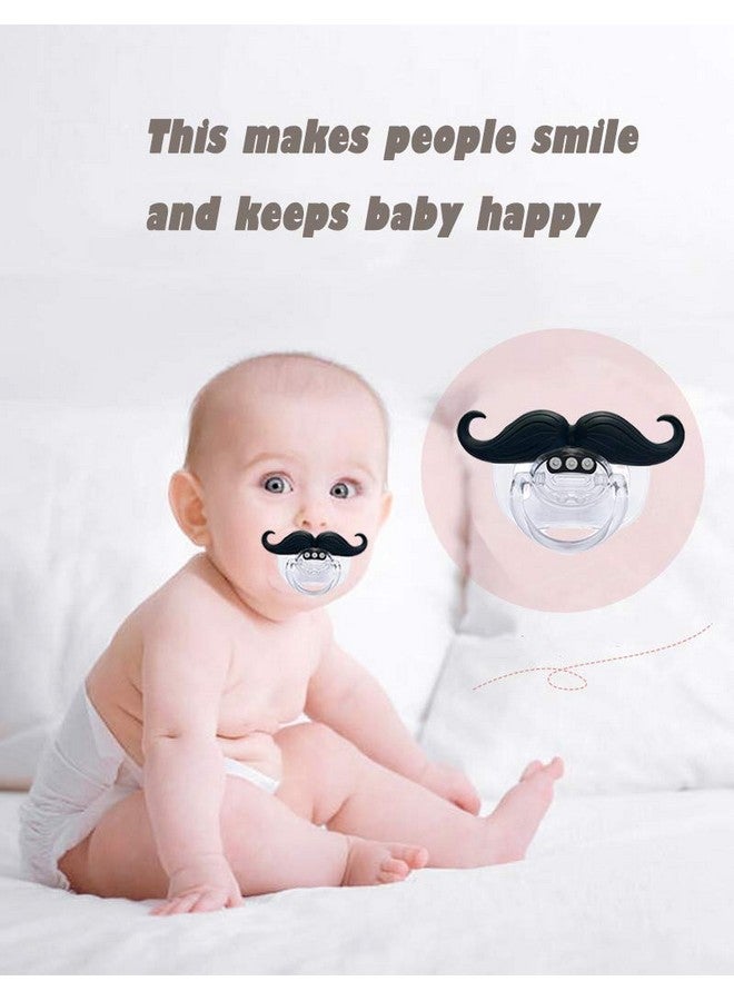 Cluckyu Baby Funny Pacifier Cute Kissable Mustache Pacifier for Babies and Toddlers Unisex - 0-6 Months Baby Orthodontic Mustache Pacifier BPA Free -Pack of 2 Black - Image 4