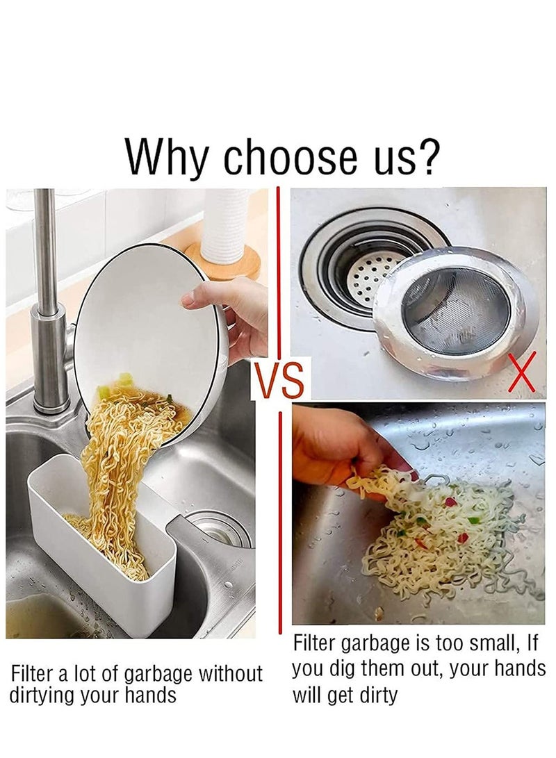 KASTWAVE Sink Drain Strainer Basket, Multifunction Kitchen Food Waste Leftovers Food Catcher Garbage Corner Sink Strainer, Multifunctional Drain Shelf for Food Catcher (Gray) - Image 2