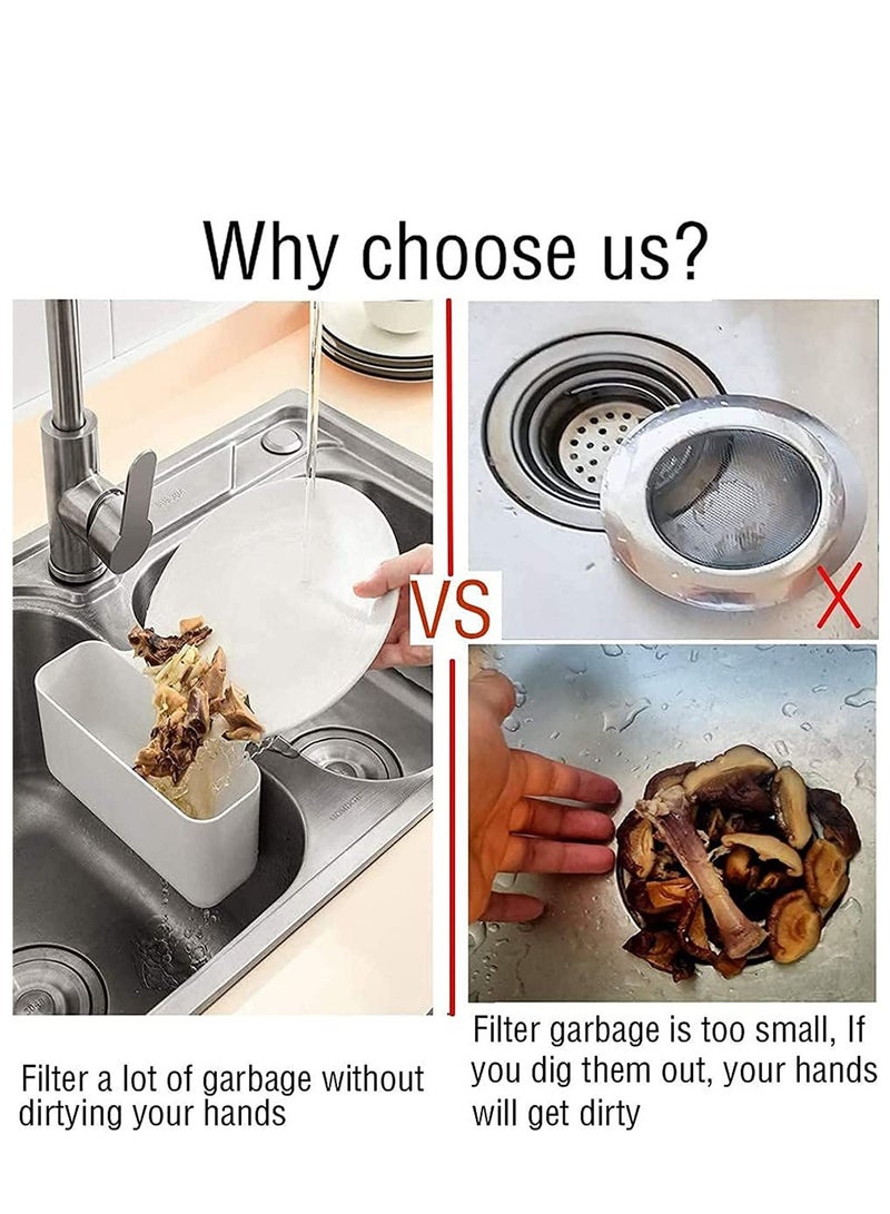 KASTWAVE Sink Drain Strainer Basket, Multifunction Kitchen Food Waste Leftovers Food Catcher Garbage Corner Sink Strainer, Multifunctional Drain Shelf for Food Catcher (Gray) - Image 3