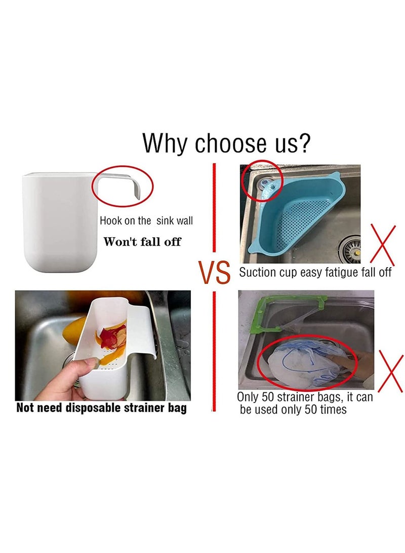 KASTWAVE Sink Drain Strainer Basket, Multifunction Kitchen Food Waste Leftovers Food Catcher Garbage Corner Sink Strainer, Multifunctional Drain Shelf for Food Catcher (Gray) - Image 5