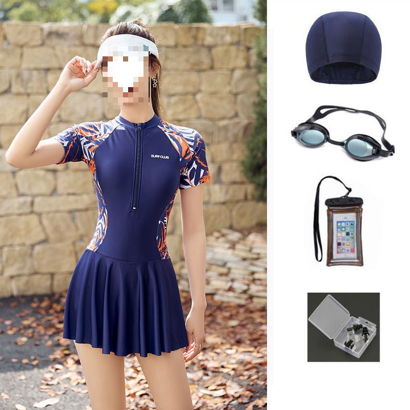 C7L Sports Swimsuit Ladies Adult One-Piece Conservative Boxer Professional Swimsuit All-In-One - Image 1