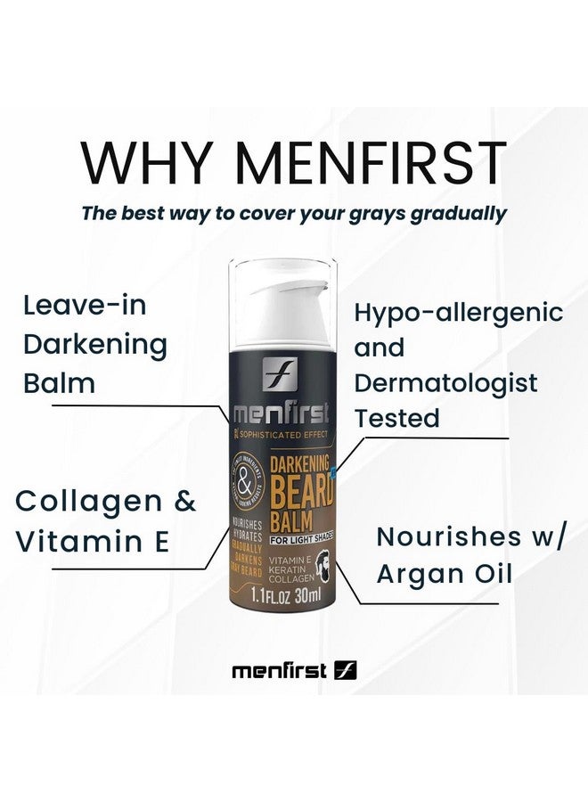 MENFIRST Darkening Beard Balm For Sensitive Skin. Gradually Darkens And Covers White Hair. Leave-In Conditioner For Blonde And Light Brown Beard, With Keratin, Collagen And Vitamin E, 1.1 Fl Oz - Image 2
