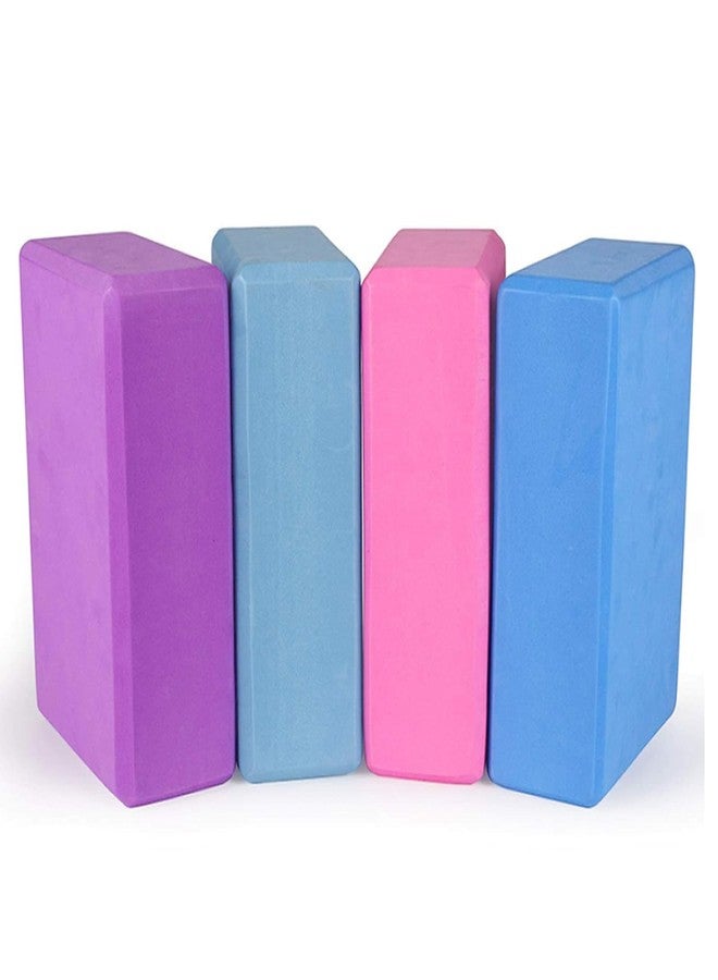DARKNESS Yoga Blocks 9''x6''x3'', 4 Pack High Density Yoga Brick Foam Blocks to Improve Strength, Flexibility and Balance, Light Weight and Non-Slip Surface for Yooga, Meditation (Multicolour) - Image 1
