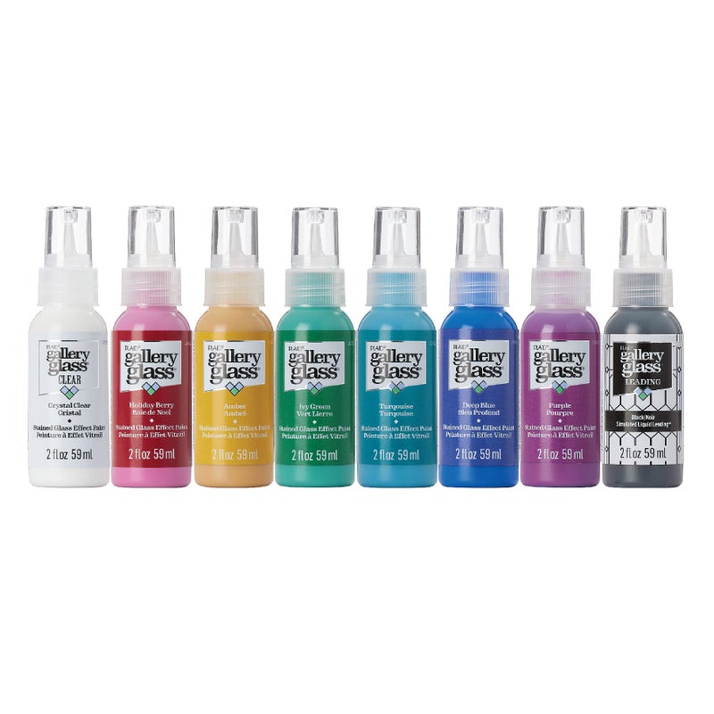 Gallery Glass Jewel Tones PROMOGGJL22 Stained Kit, 8 Piece Glass Paint Set for DIY Arts and Crafts, Perfect for Beginners and Artists - Image 1