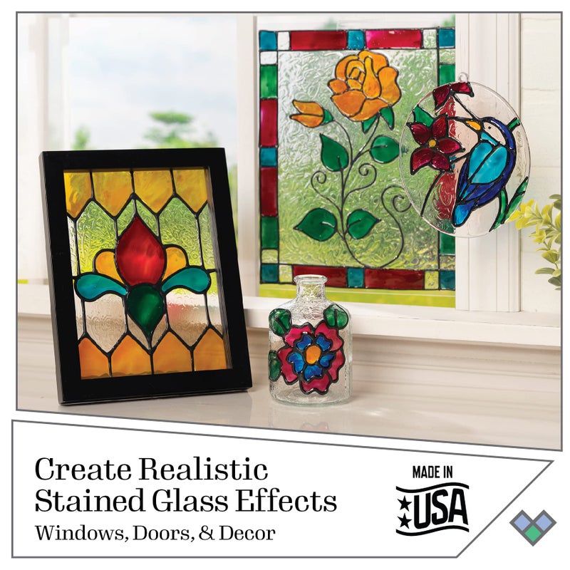 Gallery Glass Jewel Tones PROMOGGJL22 Stained Kit, 8 Piece Glass Paint Set for DIY Arts and Crafts, Perfect for Beginners and Artists - Image 3