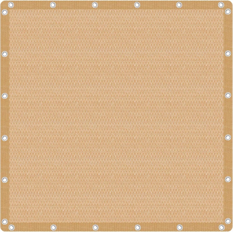 VICLLAX 90% Shade Fabric Sun Shade Cloth with Reinforced Grommets, Outdoor Sun Screen Fabric for Outdoor Patio Garden Pergola Cover Canopy 8x8 FT, Wheat - Image 1