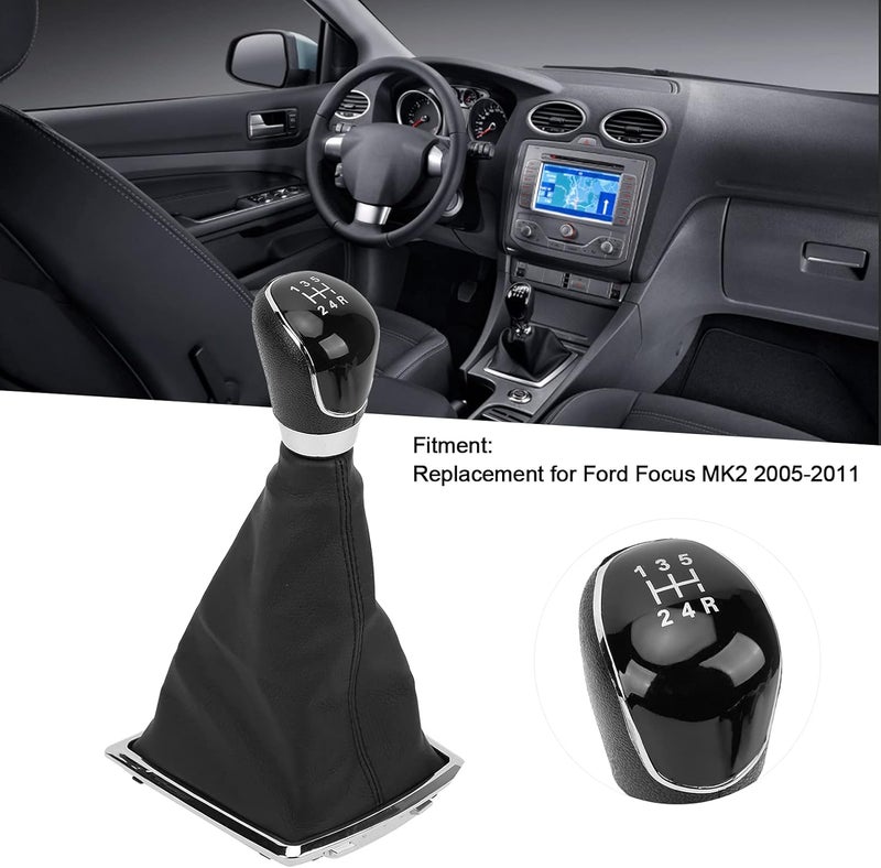 Tyenaza Gear Shift Dust Cover, Car Manual Gear Shift Knob Dust Cover Shifter Protection PU Leather Replacement for MK2 2005‑2011 (5 Levels) - Image 3