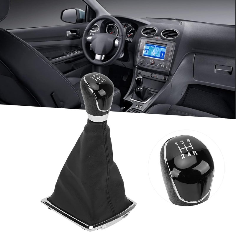 Tyenaza Gear Shift Dust Cover, Car Manual Gear Shift Knob Dust Cover Shifter Protection PU Leather Replacement for MK2 2005‑2011 (5 Levels) - Image 4