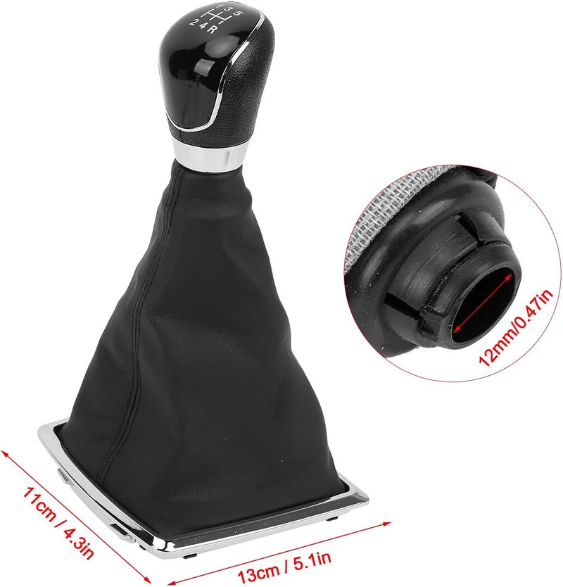 Tyenaza Gear Shift Dust Cover, Car Manual Gear Shift Knob Dust Cover Shifter Protection PU Leather Replacement for MK2 2005‑2011 (5 Levels) - Image 2