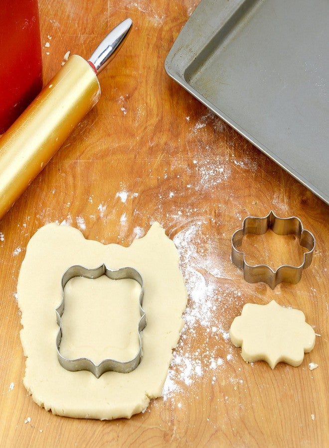 Bakerpan Stainless Steel Plaque Cookie Cutters Shapes, Frame Cookie Cutters for Baking - Set of 2 - Image 3