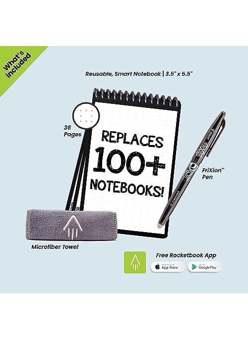 Rocketbook Rocketbook Smart Reusable Notebook Mini Spiral Notebook Midnight Blue 35 x 55  - Image 5