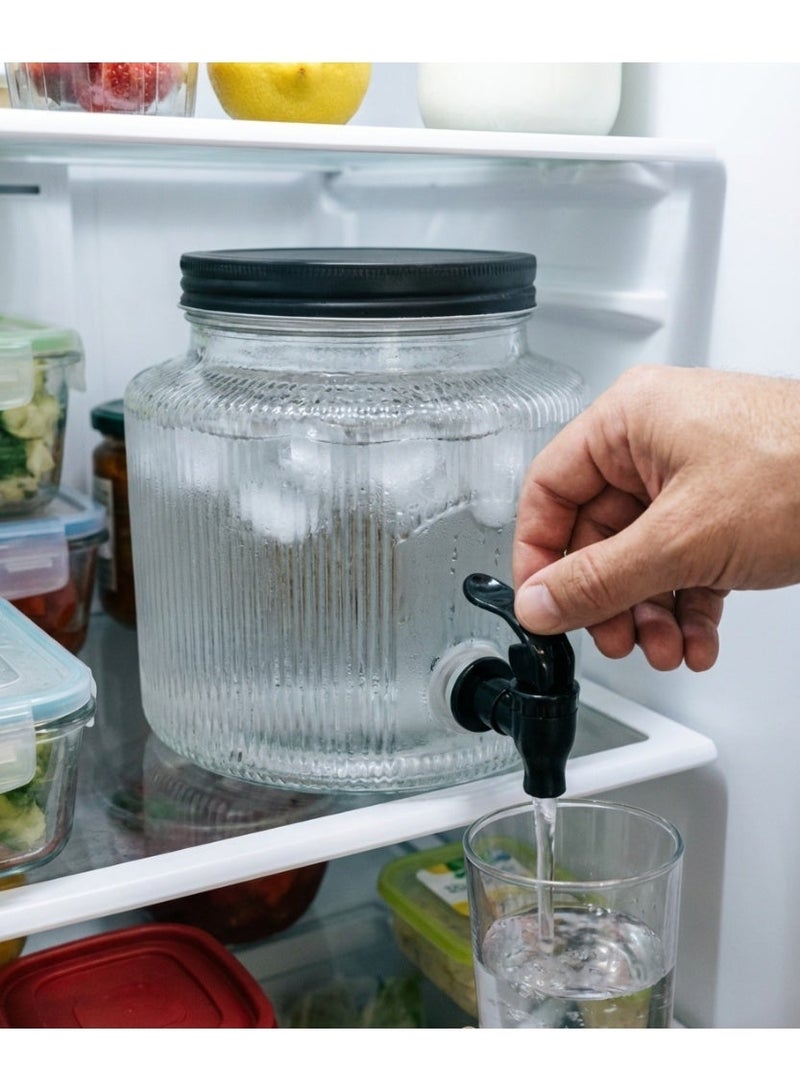 2.5 Litre Glass Beverage Dispenser With Lid, Stand and Leak-Proof Tap, 2.5Litre Juice Dispenser, 2.5 L Glass Beverage And Drink Dispenser, 2.5L Lemonade, Infused Water, Cold drinks Jar - Image 5
